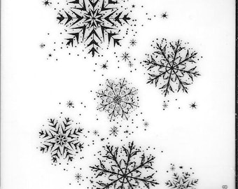 Deep Red Cling Stamps --  Snowflake Background -- NEW -- (#2822)