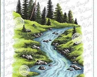 Whimsy Stamps --  Forest Stream  -- NEW -- (#4623)