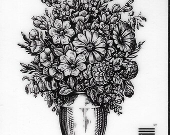Deep Red Cling Stamps --     Summer Vase    -- NEW -- (#3858)