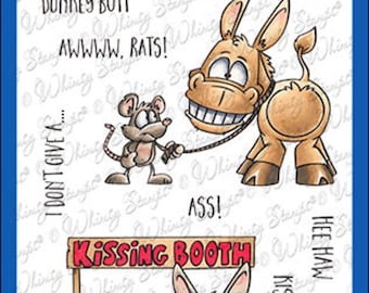 Whimsy Stamps --   Kiss My Donkey   -- NEW  -- (#4343)