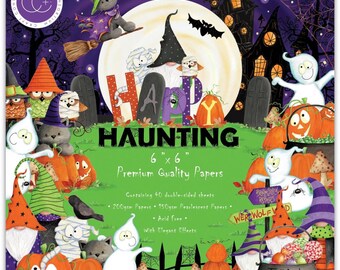 6 x 6 Paper Pad ~  Happy Haunting  --   Double sided  - NEW (#3970)