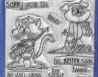 Whimsy Stamps --  Get Well    -- NEW  -- (#3603)