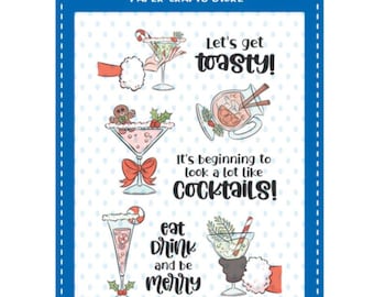 Whimsy Stamps --  Cocktails  -- NEW  -- (#4617)