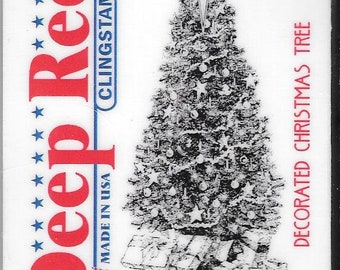 Deep Red Cling Stamps --  Decorated Christmas Tree  -- NEW -- (#2911)