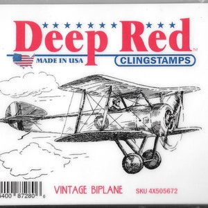Deep Red Cling Stamps -- Doppeldecker Vintage -- NEU -- (#2715)