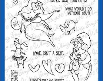 Whimsy Stamps --    Cute and Curvy   -- NEW  -- (#3734)