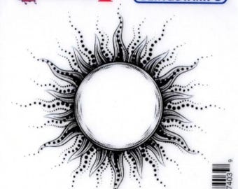 Deep Red Cling Stamps --  Fiery Sun  -- NEW -- (#4459)