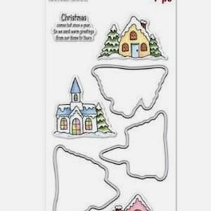 Recuerdos - Juego de troqueles y sellos de casas navideñas - NUEVO (#4057)
