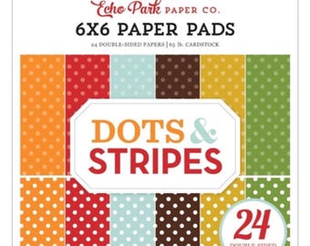 6 x 6 Paper Pad ~ Fall Dots & Stripes ~ Double sided  NEW  (#4288)