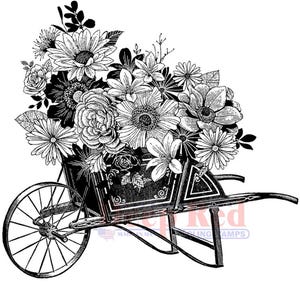 Timbri trasparenti rosso intenso -- Bouquet di carriole -- NUOVO -- (#4658)