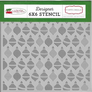 Carta Bella Designer Stencil -- New -- Holiday Ornaments  -- (#3286)