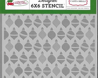 Carta Bella Designer Stencil -- New -- Holiday Ornaments  -- (#3286)