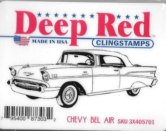 Deep Red Cling Stamps -- Chevy Bel Air  -- NEW -- (#2812)