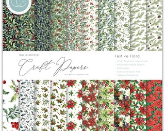6 x 6 Paper Pad ~  Festive Flora  --   Double sided  - NEW (#3975)