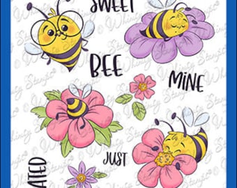 Whimsy Stamps --  Bee Happy  -- NEW  -- (#4369)