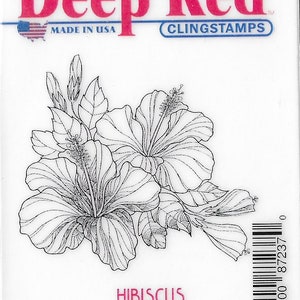 Deep Red Cling Stamps --  Hibiscus  -- NEW -- (#3399)