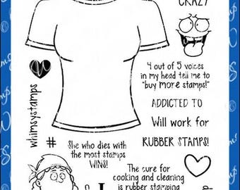 Whimsy Stamps --  Addicted to Rubber Stamps   -- NEW  -- (#4532)