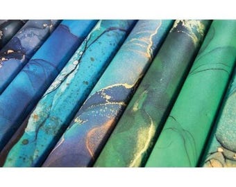 6 x 6 Paper Pad ~ Ink Drops -- Ocean  ~ Double sided  - NEW (#4338)