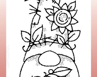 Woodware Stamps -- Sunflower Hat  -- NEW -- (#4635)