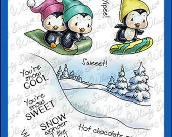 Whimsy Stamps --  Penguins Snow Day   -- NEW -- (#4441)