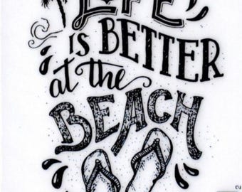 Deep Red Cling Stamps   -- NEW -          Life at the Beach - (#4474)