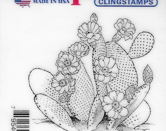 Deep Red Cling Stamps --  Desert Cactus   -- NEW -- (#3239)