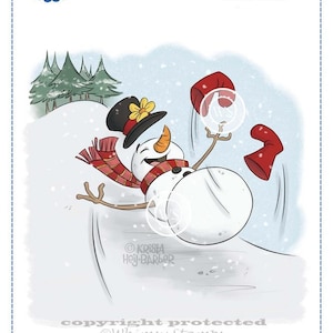 Whimsy Stamps -- Sledding Snowman  -- NEW -- (#2623)