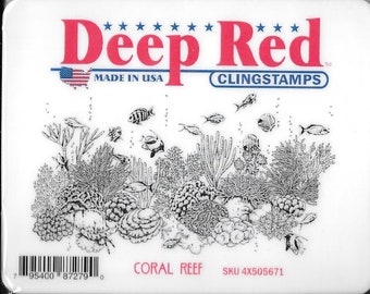 Deep Red Cling Stamps -- Coral Reef  -- NEW -- (#2820)