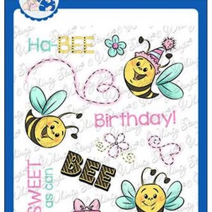 Whimsy Stamps --    Hap-Bee Birthday  -- NEW  -- (#3737)
