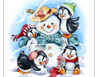 Whimsy Stamps -- Penguins Build A Snowman -- NEW  -- (#4152)