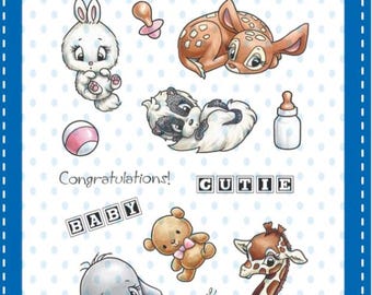 Whimsy Stamps --  Critter Babies -- NEW  -- (#4493)