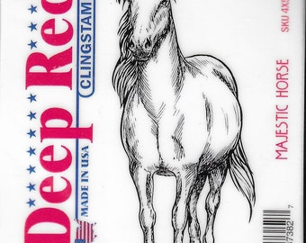Deep Red Cling Stamps --      Majestic Horse    -- NEW -- (#3825)