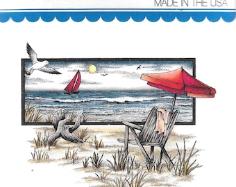 Whimsy Stamps --  Beach Serenity -- NEW -- (#3208)