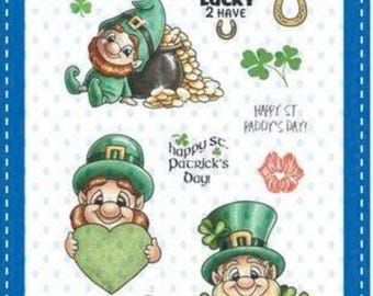 Whimsy Stamps --  Lucky Leprechauns -- NEW  -- (#4497)