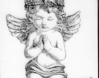 Deep Red Cling Stamps --   Guardian Angel    -- NEW -- (#3812)