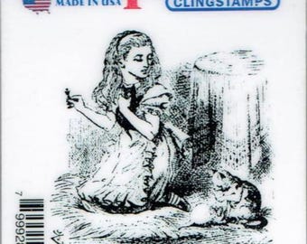 Deep Red Cling Stamps --       -- NEW -  Alice with Kittens  - (#4470)