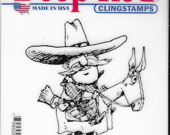 Deep Red Cling Stamps --   Cowboy   -- NEW -- (#3801)