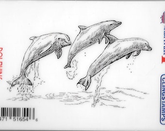 Deep Red Cling Stamps -- Dolphins  -- NEW -- (#2429)