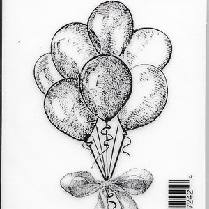 Dieprode plakstempels -- Feestballonnen -- NIEUW -- (#3404)