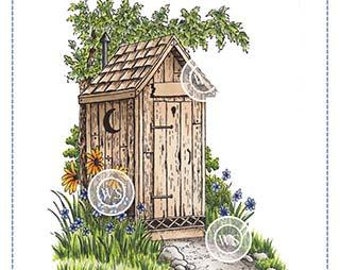 Whimsy Stamps --   The Outhouse  -- NEW -- (#3765)