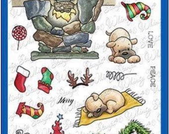 Whimsy Stamps --   Pups For Christmas Christmas  -- NEW  -- (#4440)