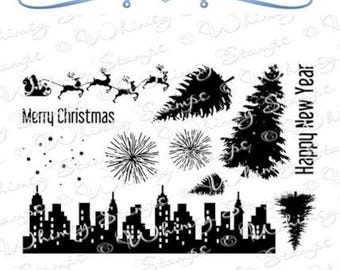 Whimsy Stamps --   Christmas Scene Builder    -- NEW -- (#3968)