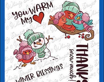 Whimsy Stamps --   Warm Winter Birds   -- NEW -- (#4329)