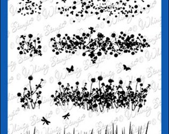 Whimsy Stamps --   Wild Flower Grass   -- NEW  -- (#4383)