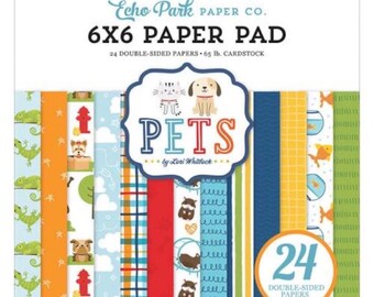 6 x 6 Paper Pad ~  Pets  ~ Double sided NEW (#4640)