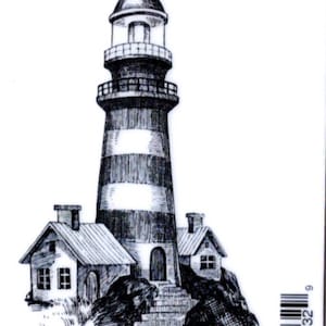 Deep Red Cling Stamps --       -- NEW -Lighthouse Cottage  - (#4467)