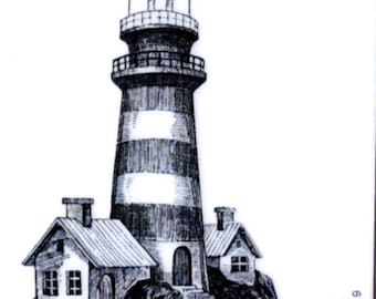 Deep Red Cling Stamps --       -- NEW -Lighthouse Cottage  - (#4467)