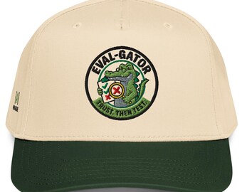 Eval-Gator Embroidered Cap — AI Eval Hat, Engineer Gift