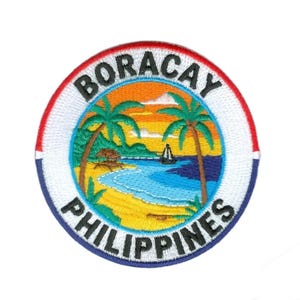 Boracay Island Philippines Embroidered Patch (3.1 Inch) Iron/Sew on Travel Badge
