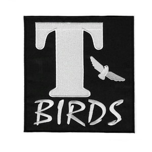 T-Birds Patch (8 Inch) Extra Large Tbirds Grease Movie Embroidered Sew-on Badge Leather Jacket Emblem DIY Costume Party Cosplay Gift Patches